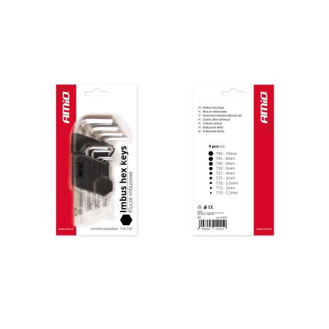 ΣΕΤ ΚΛΕΙΔΙΑ ΑΛΛΕΝ IMBUS (ΚΟΝΤΑ 125mm) ΤΚΣ AMiO - 9 ΤΕΜ. Auto Moto Tyres 