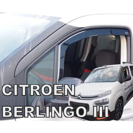 ΑΝΕΜΟΘΡΑΥΣΤΕΣ ΓΙΑ PEUGEOT PARTNER III 2D / PEUGEOT RIFTER 4D/5D / CITROEN BERLINGO III 4D/5D / OPEL COMBO E 4D/5D LOV 2018+/TOYOTA PROACE CITY 2018+ ΖΕΥΓΑΡΙ ΑΠΟ ΕΥΚΑΜΠΤΟ ΦΙΜΕ ΠΛΑΣΤΙΚΟ HEKO - 2 ΤΕΜ. Auto Moto Tyres 