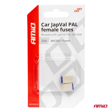 ΑΣΦΑΛΕΙΕΣ JapVal PAL ΜICRO 11mm ΘΗΛΥΚΕΣ 25A ΣΕ ΛΕΥΚΟ ΧΡΩΜΑ AMIO - 2 Τεμ. Auto Moto Tyres 