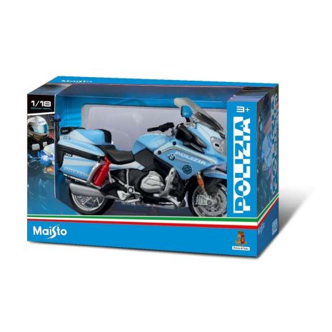 ΜΙΝΙΑΤΟΥΡΑ BMW R1200RT MOTO ΑΣΤΥΝΟΜΙΑΣ POLIZIA 1:18 BURAGO - 1 ΤΕΜ. Auto Moto Tyres 