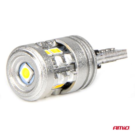 ΛΑΜΠΑΚΙΑ LED T10 W5W 12/24V LED 6x3020+1x3030SMD STANDARD ΛΕΥΚΑ ΑΜΙΟ - 2 ΤΕΜ. Auto Moto Tyres 