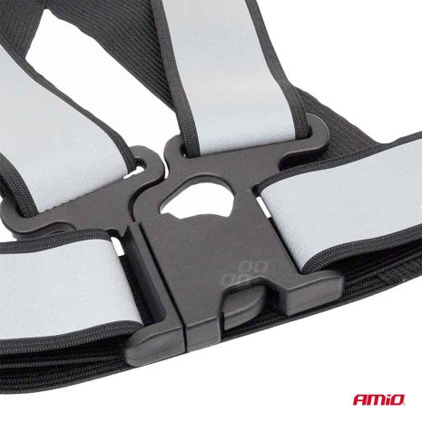 ΖΩΝΗ ΑΣΦΑΛΕΙΑΣ ΑΝΑΚΛΑΣΤΙΚΗ ΜΕ ΧΙΑΣΤΙ ΤΙΡΑΝΤΕΣ ΜΑΥΡΟ (ΦΩΣΦΟΡΙΖΕ/ΠΟΛΥΕΣΤΕΡΙΚΟ) AMIO -  1 ΤΕΜ. Auto Moto Tyres 