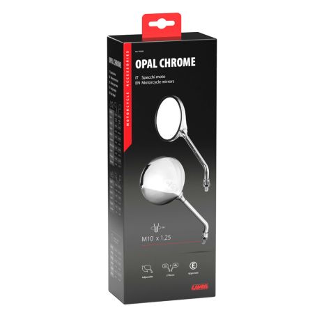 ΚΑΘΡΕΠΤΕΣ MOTO OPAL CHROME ΣΤΡΟΓΓΥΛΟΙ M10x1,25 DX ΧΡΩΜΙΟ LAMPA - 2 τεμ. Auto Moto Tyres 