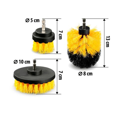 ΒΟΥΡΤΣΕΣ ΠΛΥΣΙΜΑΤΟΣ VORTEX 10/8/5cm ΓΙΑ ΔΡΑΠΑΝΟ ΣΕΤ LAMPA - 3 ΤΕΜ. Auto Moto Tyres 