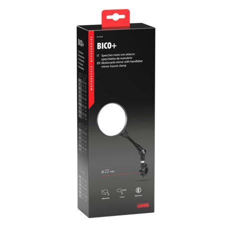 ΚΑΘΡΕΠΤΗΣ ΠΟΔΗΛΑΤΟΥ BIKO+ ΣΤΡΟΓΓΥΛΟΣ M10x1,25 ΜΕ ΒΑΣΗ ΣΤΗΡΙΞΗΣ ΤΙΜΟΝΙΟΥ 22mm DX/SX ΜΑΥΡΟ ΧΡΩΜΑ  LAMPA - 1 ΤΕΜ. Auto Moto Tyres 