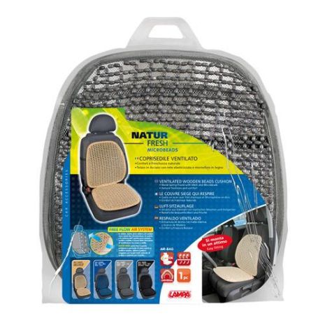 Πλατοκάθισμα Natur-Fresh με ξύλινες Γκρι χάντρες και ύφασμα και μεταλικό πλαίσιο 1 τεμ. Auto Moto Tyres 