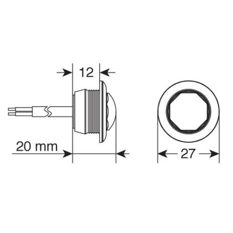 ΦΩΣ ΟΓΚΟΥ ΦΟΡΤΗΓΟΥ 1SMD LED ΛΕΥΚΟ 12/24V 18mm F-16 1ΤΕΜ. Auto Moto Tyres 