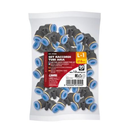 ΣΥΝΔΕΣΜΟΣ ΑΕΡΑ L-1 6mm max 13BAR ΜΕ ΓΩΝΙΑ 90 ΜΟΙΡΩΝ 20ΤΕΜ. Auto Moto Tyres 