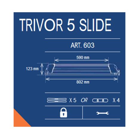 ΒΑΣΗ ΣΚΙ ΟΡΟΦΗΣ 5 ΖΕΥΓΑΡΙΑ ΣΚΙ/4 SNOWBOARD ΜΕ SLIDER ΑΛΟΥΜΙΝΙΟΥ ΑΣΗΜΙ ΜΕ ΚΛΕΙΔΙ TRIVOR 5 SLIDE Auto Moto Tyres 