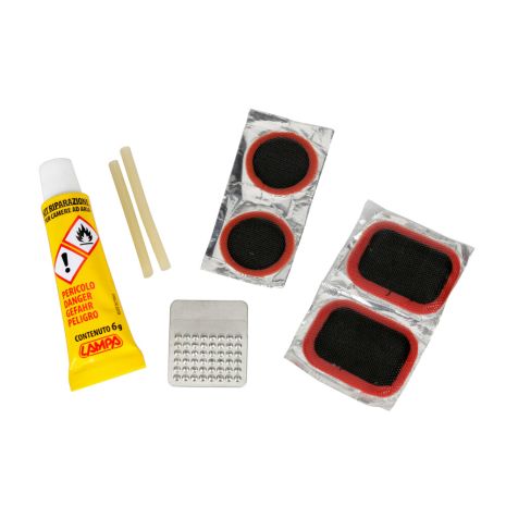 ΚΙΤ ΕΠΙΣΚΕΥΗΣ ΕΛΑΣΤΙΚΟΥ ΠΟΔΗΛΑΤΟΥ ΜΕ ΚΟΡΔΟΝΙΑ ΚΑΙ ΜΠΑΛΩΜΑΤΑ  LAMPA - 6 TEM. Auto Moto Tyres 