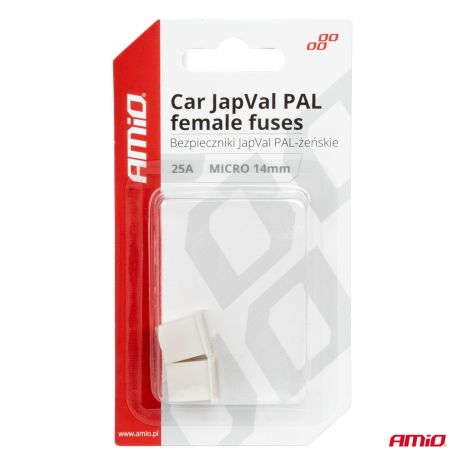 ΑΣΦΑΛΕΙΕΣ JapVal PAL ΜICRO 14mm ΘΗΛΥΚΕΣ 25A ΣΕ ΛΕΥΚΟ ΧΡΩΜΑ AMIO - 2 Τεμ. Auto Moto Tyres 