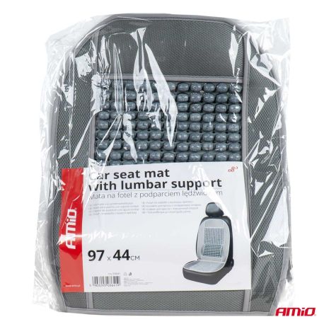 ΠΛΑΤΟΚΑΘΙΣΜΑ ΜΕ ΧΑΝΤΡΕΣ ΚΑΙ ΜΑΞΙΛΑΡΑΚΙ ΜΕΣΗΣ ΠΟΛΥΕΣΤΕΡΙΚΟ ΥΦΑΣΜΑ 97x44cm ΓΚΡΙ  AMIO - 1 Τεμ. Auto Moto Tyres 