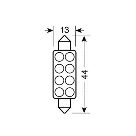ΛΑΜΠΑΚΙ ΠΛΑΦΟΝΙΕΡΑΣ 8 LED 13x44mm ΛΕΥΚΟ Auto Moto Tyres 