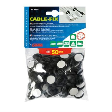 Διπλό Κλιπ Καλωδίων με Διπλό Αυτοκόλλητο 50τεμ. Auto Moto Tyres 