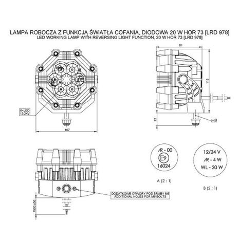 ΠΡΟΒΟΛΕΑΣ ΕΡΓΑΣΙΑΣ 12/24V HOR73 20W 1800lm 6LED 8ΓΩΝΟΣ 107x81mm ΜΕ ΛΕΙΤΟΥΡΓΙΑ ΦΩΣ ΟΠΙΣΘΕΝ Auto Moto Tyres 