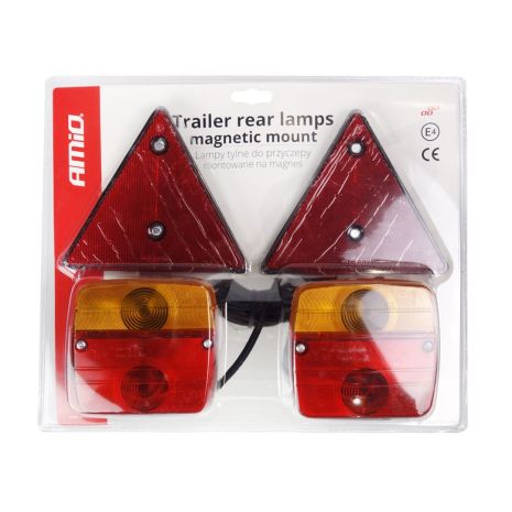 ΦΑΝΑΡΙΑ ΤΡΕΙΛΕΡ ΜΕ ΑΝΑΚΛΑΣΤΙΚΑ ΤΡΙΓΩΝΑ ΜΑΓΝΗΤΙΚΑ 12V ΚΑΛΩΔΙΟ 7.5mm ΚΑΙ ΠΡΙΖΑ 7-PIN ISO -2ΤΕΜ AMiO - 2 ΤΕΜ. Auto Moto Tyres 