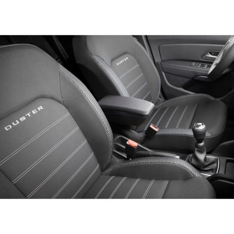 Ολοκληρωμένος Τεμπέλης Καθίσματος ARMSTER 3 PLUG & PLAY για Dacia Duster LHD 2018-2019 (με Εργοστασιακό Υποβραχιόνιο) από Πλαστικό και Vegan Δέρμα σε Μαύρο Χρώμα RATI - 1 τεμ. Auto Moto Tyres 