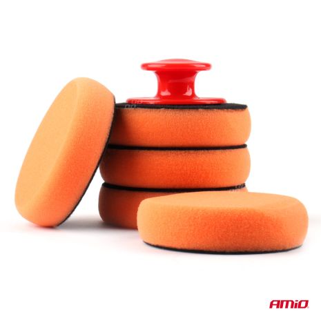 ΣΦΟΥΓΓΑΡΙΑ ΓΥΑΛΙΣΜΑΤΟΣ ΓΙΑ ΟΛΕΣ ΤΙΣ ΕΠΙΦΑΝΕΙΕΣ ΧΕΙΡΟΣ 10cm  ΜΕ ΛΑΒΗ SET AMIO - 5 Τεμ. Auto Moto Tyres 