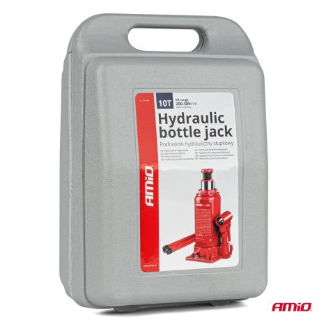 ΓΡΥΛΟΣ ΥΔΡΑΥΛΙΚΟΣ 10 ΤΟΝΩΝ (10.000kg) ΑΝΥΨΩΣΗ: 200-385mm ΜΕ ΒΑΛΙΤΣΑΚΙ AMIO - 1 τεμ. Auto Moto Tyres 