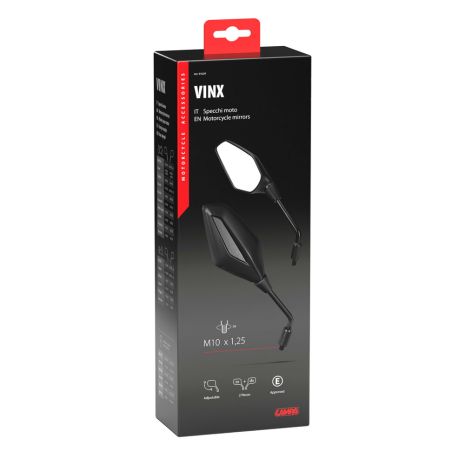 ΚΑΘΡΕΠΤΕΣ MOTO VINX M10x1,25 DX+SX ΣΕ ΜΑΥΡΟ ΧΡΩΜΑ LAMPA - 2 ΤΕΜ. Auto Moto Tyres 