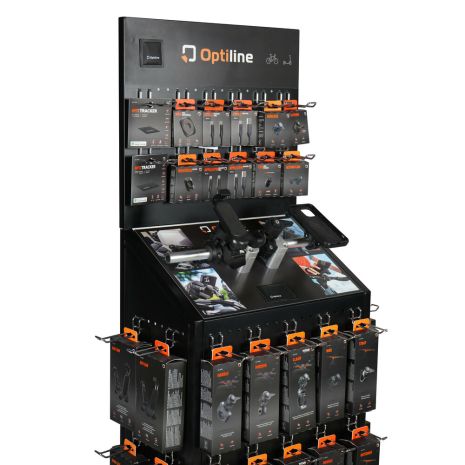 ΕΚΘΕΤΗΣ/ΣΤΑΝΤ ΜΕ ΤΡΕΙΣ ΠΛΕΥΡΕΣ ΚΑΙ 4 ΟΠΙΣΘΙΑ ΡΑΦΙΑ 185x50x28cm OPTILINE Auto Moto Tyres 