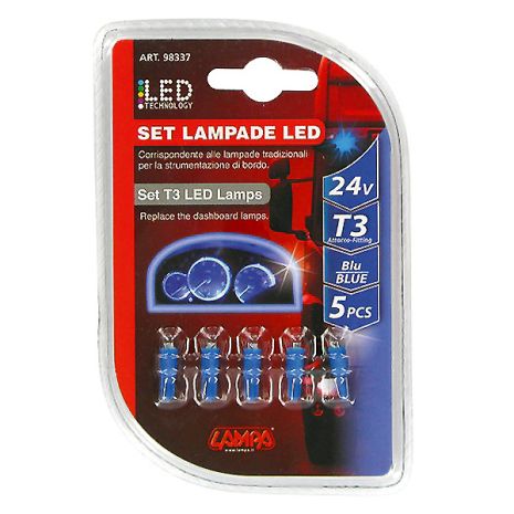 ΛΑΜΠΑΚΙ LED T3 24V W2x4.6d (Μπλε) Auto Moto Tyres 