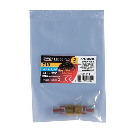 T10 W5W 24V W2,1x9,5d 24lm 6SMD LED ΠΟΡΤΟΚΑΛΙ (ΚΑΡΦΩΤΟ-ΔΙΠΛΗΣ ΠΟΛΙΚΟΤΗΤΑΣ CAN-BUS) 2ΤΕΜ. Auto Moto Tyres 