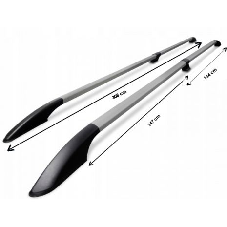 ΜΠΑΡΕΣ ΟΡΟΦΗΣ ΓΙΑ MERCEDES VITO W639 2003-2014 /W447 2014+ ΠΑΡΑΛΛΗΛΕΣ ΔΙΑΙΡΟΥΜΕΝΕΣ L3 ΑΛΟΥΜΙΝΙΟΥ ΑΣΗΜΙ ΟMTEC - 2 TEM. Auto Moto Tyres 