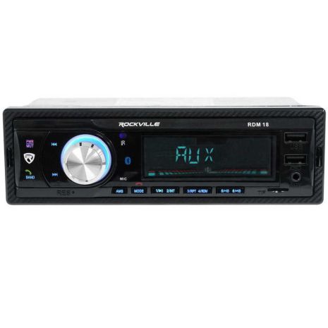 RADIO USB/SD/AUX/BLUETOOTH A2DP ΜΕ ΜΠΛΕ ΦΩΤΙΣΜΟ & REMOTE CONTROL RDM18 ROCKVILLE Auto Moto Tyres 