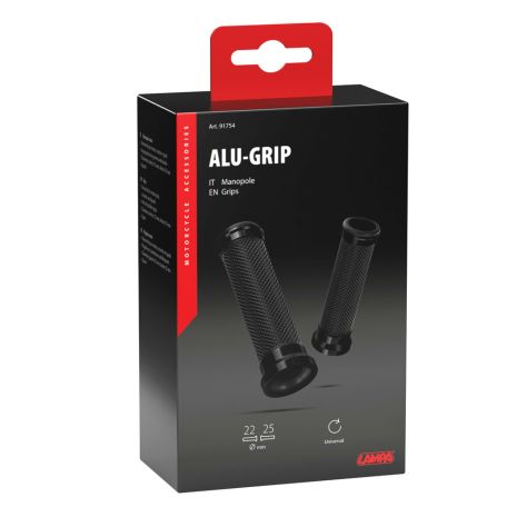 ΧΕΡΟΥΛΙΑ MOTO ALU GRIP  ΜΑΥΡΟ ΧΡΩΜΑ 22mm+25mm 12cm LAMPA - 2 τεμ. Auto Moto Tyres 