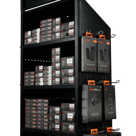 ΕΚΘΕΤΗΣ/ΣΤΑΝΤ ΜΕ ΤΡΕΙΣ ΠΛΕΥΡΕΣ ΚΑΙ 4 ΟΠΙΣΘΙΑ ΡΑΦΙΑ 185x50x28cm OPTILINE Auto Moto Tyres 