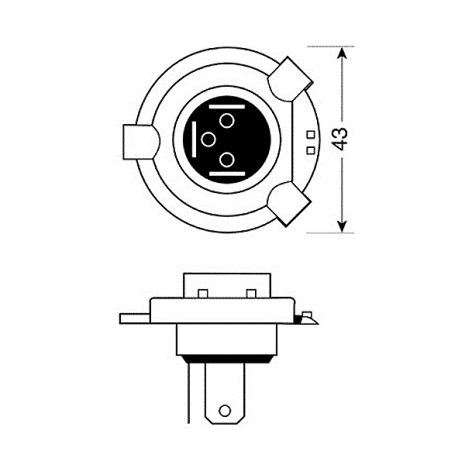 H4 ΑΛΟΓΟΝΟΥ 12V/60-55W 92mm P43t ΛΑΜΠΑ Auto Moto Tyres 