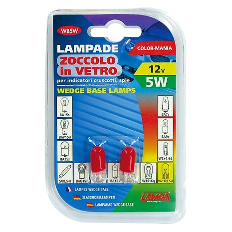 ΛΑΜΠΑΚΙΑ 12V/WB5W 5W W2.1x9.5d ΚΟΚΚΙΝΑ Auto Moto Tyres 