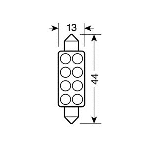 ΛΑΜΠΑΚΙ ΠΛΑΦΟΝΙΕΡΑΣ 8 LED 13x44mm ΚΟΚΚΙΝΟ Auto Moto Tyres 