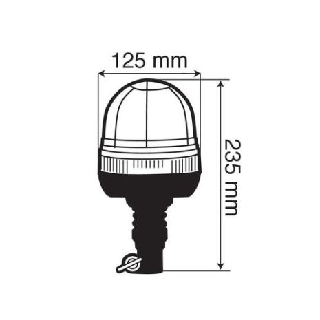 Φάρος με ελαστική βάση RH-3 12V/24V με DIN 125x235mm Auto Moto Tyres 