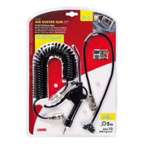 ΠΙΣΤΟΛΙ ΑΕΡΑ ΜΕ ΣΠΙΡΑΛ P-5 6mm 5m 10bar kg/cm2  ME ΣΥΝΔΕΣΜΟΣ ΑΕΡΑ T 6mm ΤΑΧΕΙΑΣ ΕΛΕΥΘΕΡΩΣΗΣ Auto Moto Tyres 