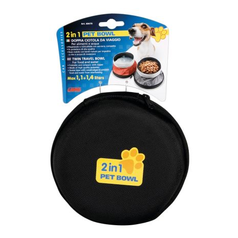 ΤΑΪΣΤΡΑ/ΜΠΟΛ ΤΑΞΙΔΙΟΥ PET BOWL 2 ΣΕ 1 1100+1400 ml ΓΙΑ ΣΚΥΛΟΥΣ/ΓΑΤΕΣ/ΚΑΤΟΙΚΙΔΙΑ ΖΩΑ (ΑΝΑΔΙΠΛΟΥΜΕΝΗ/ΠΟΛΥΕΣΤΕΡΑΣ) Auto Moto Tyres 