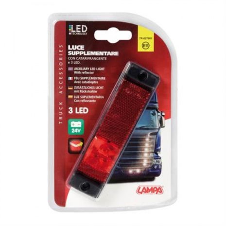 ΦΩΣ ΘΕΣΕΩΣ ΦΟΡΤΗΓΟΥ 24V 3LED ΚΟΚΚΙΝΟ 130x30mm 1ΤΕΜ. Auto Moto Tyres 