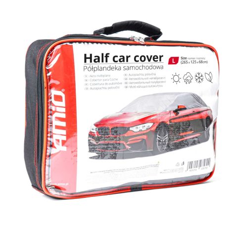 ΚΟΥΚΟΥΛΑ ΜΙΣΗ / ΗΜΙ-ΚΑΛΥΜΜΑ ΑΥΤΟΚΙΝΗΤΟΥ SEDAN (L) ΣΕ ΓΚΡΙ ΧΡΩΜΑ ΜΕ ΤΣΑΝΤΑ ΜΕΤΑΦΟΡΑΣ ΑΜΙΟ - 1 ΤΕΜ. Auto Moto Tyres 