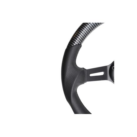 ΤΙΜΟΝΙ GIAU CARBON LOOK ΤΡΙΑΚΤΙΝΟ ΜΑΥΡΟ ΔΙΑΜΕΤΡΟΣ 350mm ΠΑΧΟΣ 70mm SIMONI RACING  - 1 τεμ. Auto Moto Tyres 