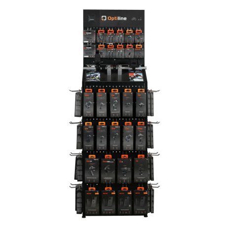 ΕΚΘΕΤΗΣ/ΣΤΑΝΤ ΜΕ ΤΡΕΙΣ ΠΛΕΥΡΕΣ ΚΑΙ 4 ΟΠΙΣΘΙΑ ΡΑΦΙΑ 185x50x28cm OPTILINE Auto Moto Tyres 