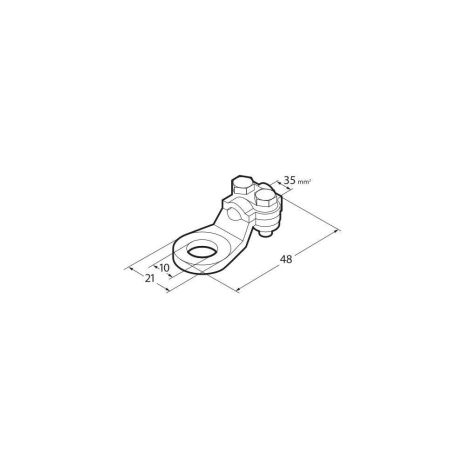 ΑΚΡΟΔΕΚΤΕΣ ΚΑΛΩΔΙΩΝ ΜΠΑΤΑΡΙΑΣ 35mm²  ΜΕ ΤΡΥΠΑ 10mm ΜΕ ΠΛΑΚΑ ΣΥΣΦΙΞΗΣ 2ΤΕΜ Auto Moto Tyres 