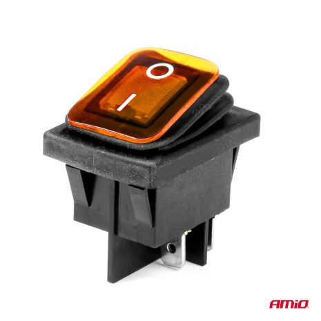 ΔΙΑΚΟΠΤΗΣ ON/OFF 4 ΕΠΑΦΩΝ 20A 12/24V ΚΙΤΡΙΝΟΣ ΦΩΤΙΣΜΟΣ ΟΡΘΟΓΩΝΙΟΣ ΑΜΙΟ - 1 ΤΕΜ. Auto Moto Tyres 