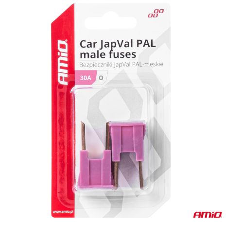 ΑΣΦΑΛΕΙΕΣ JapVal PAL O ΑΡΣΕΝΙΚΕΣ 30A ΣΕ ΡΟΖ ΧΡΩΜΑ AMIO - 2 Τεμ. Auto Moto Tyres 