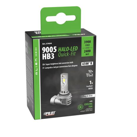 ΛΑΜΠΑ LED HB3 9005 12V P20d 6.500K ΨΥΧΡΟ 3.900lm/ΘΕΡΜΟ 2.400lm 35W HALO LED QUICK FIT ALIEN SERIES LAMPA - 1 ΤΕΜ. Auto Moto Tyres 