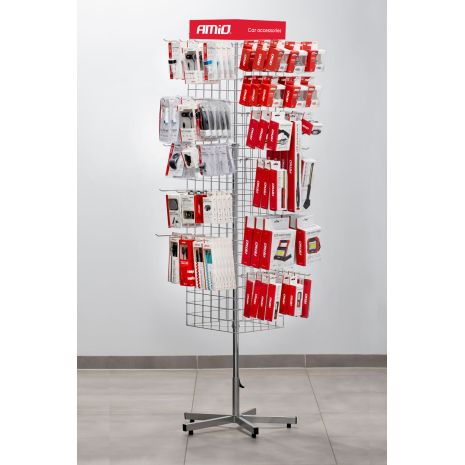 STAND ΜΕΤΑΛΛΙΚΟ ΜΕ ΠΛΕΓΜΑ 4 ΟΨΕΩN ΜΕ ΓΑΝΤΖΑΚΙΑ ΣΤΕΡΕΩΣΗΣ 175x31cm AMIO - 1 Τεμ. Auto Moto Tyres 