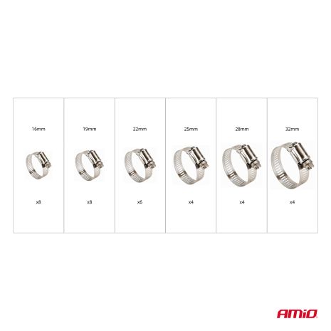 ΚΟΛΙΕΔΕΣ ΣΦΙΓΚΤΗΡΕΣ - ΔΙΑΦΟΡΑ ΜΕΓΕΘΗ ΑΠΟ ΑΝΟΞΕΙΔΩΤΟ ΑΤΣΑΛΙ AMIO - 34 τεμ. Auto Moto Tyres 