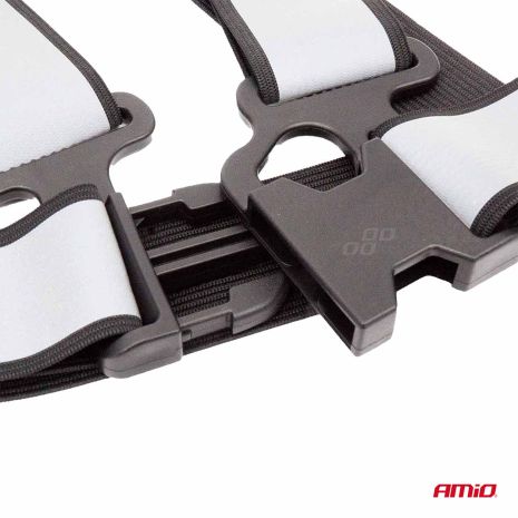 ΖΩΝΗ ΑΣΦΑΛΕΙΑΣ ΑΝΑΚΛΑΣΤΙΚΗ ΜΕ ΧΙΑΣΤΙ ΤΙΡΑΝΤΕΣ ΜΑΥΡΟ (ΦΩΣΦΟΡΙΖΕ/ΠΟΛΥΕΣΤΕΡΙΚΟ) AMIO -  1 ΤΕΜ. Auto Moto Tyres 