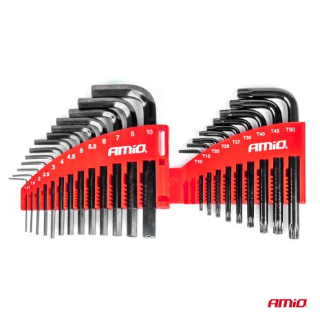 ΚΛΕΙΔΙΑ ΑΛΛΕΝ (ALLEN) ΕΞΑΓΩΝΑ & ΚΛΕΙΔΙΑ TORX ΧΡΩΜΙΟ-ΒΑΝΑΔΙΟ (CRV) ΔΙΑΦΟΡΑ ΜΕΓΕΘΗ ΜΑΥΡΑ ΑΜΙΟ - 22 ΤΕΜ. Auto Moto Tyres 