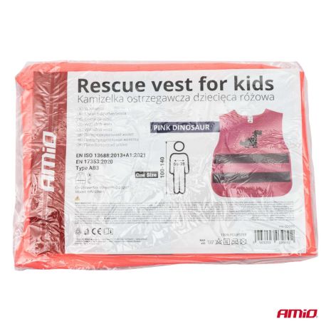 ΓΙΛΕΚΟ ΑΝΑΚΛΑΣΤΙΚΟ ΕΚΤΑΚΤΗΣ ΑΝΑΓΚΗΣ ΓΙΑ ΠΑΙΔΙΑ 5-14 ΧΡΟΝΩΝ ΔΕΙΝΟΣΑΥΡΟΣ ΡΟΖ AMIO - 1 τεμ. Auto Moto Tyres 